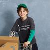 MQD Boys' Asymmetrical Stripe Color-block Long Sleeve T-Shirt