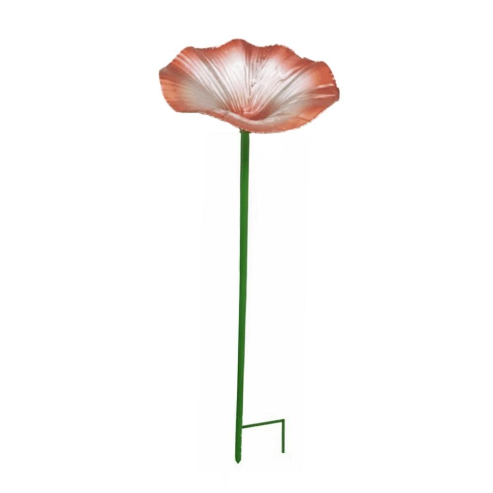 Creative Flower Shaped Bird Bath Iron Bird Water Bowl Butterfly Bee Water Station Parrot