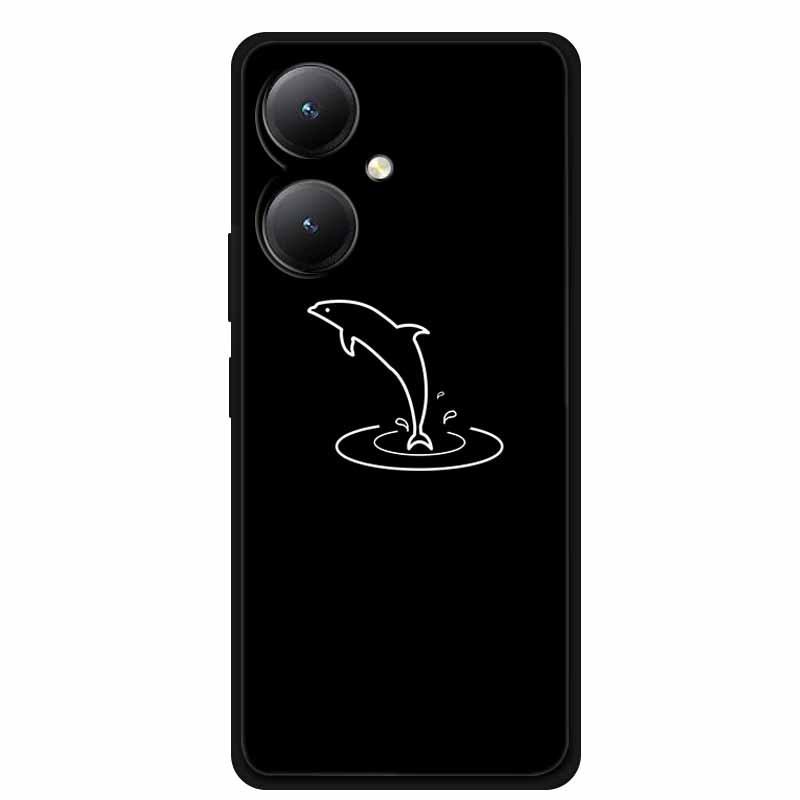 Черный мягкий чехол из ТПУ для телефонов Y27 4G, Y35, Y35m+, Y55T 5G - Дизайн с перекрестными линиями