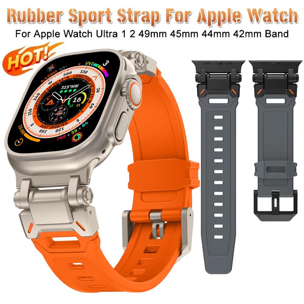 Силиконовый ремешок для Apple Watch Band Ultra 2 1 49 мм 45 мм 44 мм 42 мм мягкий спортивный ремешок для iWatch Series 9 8 7 6 5 SE аксессуары для браслетов