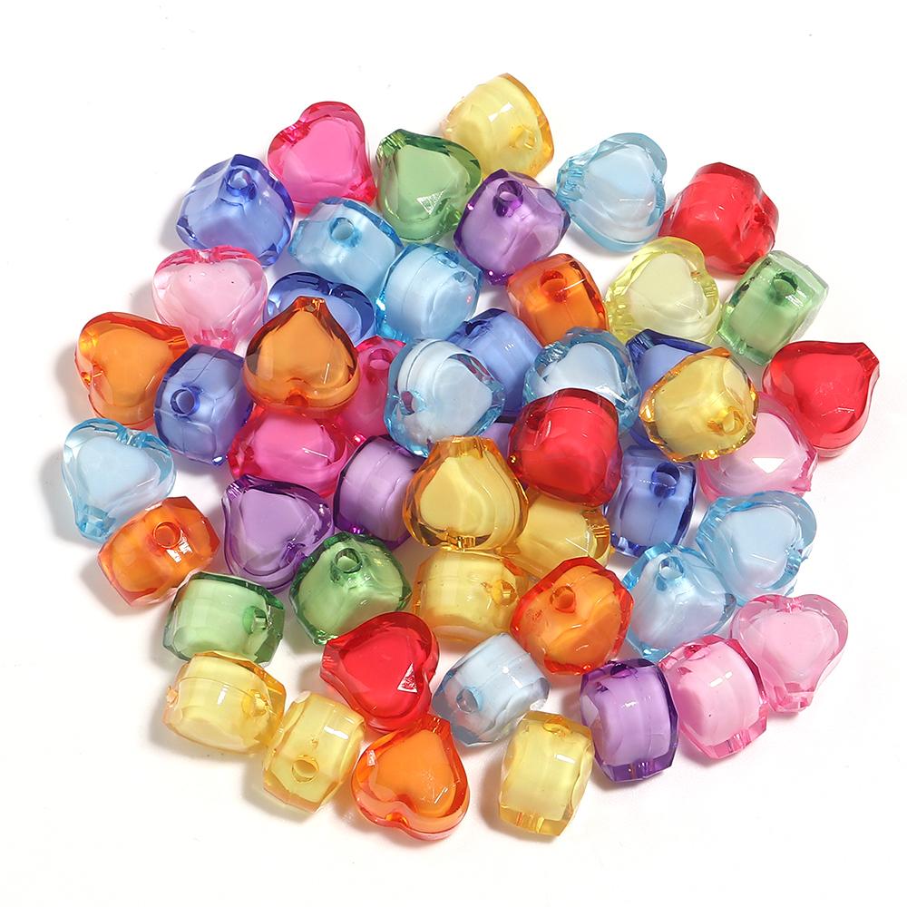 50pcs/lot Mixed Color Acrylic Beads Flower Oval Round Bucket Shape Loose Beads For DIY Bracelet Earrings Jewelry Accessories