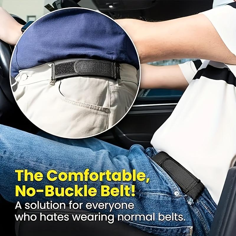 3Pcs Casual and Versatile Use Convenient Velcro Belt Unisex No-Buckle Elastic Belt with Adjustable Invisible Elastic Belt