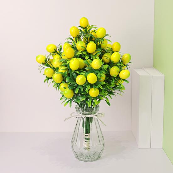 Яркий внешний вид, реалистичные искусственные фрукты, искусственное апельсиновое лимонное дерево с зеленой веткой листьев, домашний декор