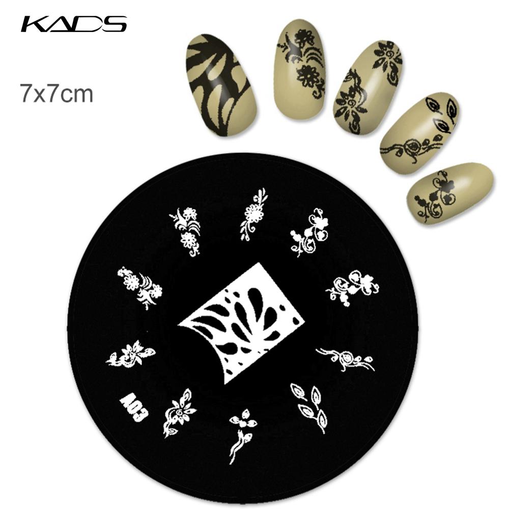 kads 1PC Round Stainless Steel Nail Art Nail Stamping Plates Manicure Stamp DIY for Nail Templates Classic Series Tools