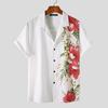 Summer New Floral Print Shirt Men's Casual Hawaiian Lapel Short Sleeve Button-Down Shirt Men's Short Sleeve Shirt Retro