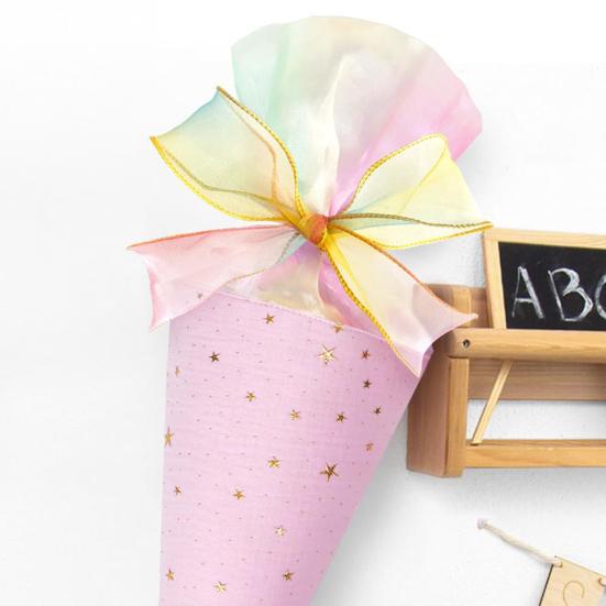 2 шт. Розовый бант Конус Целлофановый пакет Сделай сам Пакеты для угощений в форме сладкого конуса для свадебных подарков, сладких закусок, попкорна