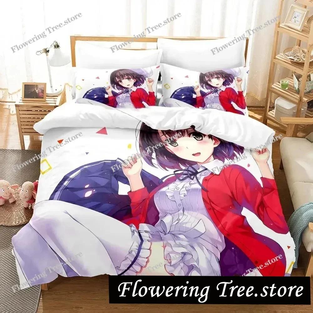 Аниме Мэгуми Като Saekano Постельный комплект Пододеяльник Комплект для кровати Покрывало Пододеяльник Наволочка Одеяло Кинг Квин Сайз Для мальчиков Взрослый Постельное белье