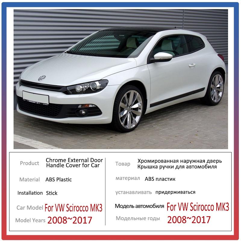 Экстерьер из углеродного волокна для Volkswagen VW Scirocco 3 MK3 2008 ~ 2017 2009, хромированный глянцевый черный чехол для дверной ручки, чаша, автомобильные аксессуары
