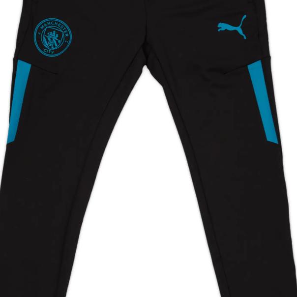 Puma Футбольные тренировочные трикотажные брюки с принтом логотипа Player Edition 21-22 сезона Manchester City мужские брюки черного цвета 764867-12