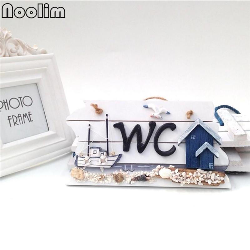 Деревянный привлекательный знак для туалета в средиземноморском стиле, дверная табличка для дома, морской узор, декор для паба, кафе, кафе