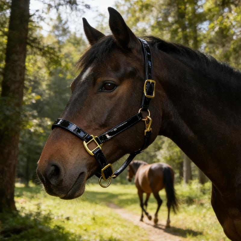 Smell Frees Equestrians Horse Headstall Bridle With Golden Buckles Smooth Soft Leather Surfaces For Effortless Cleaning