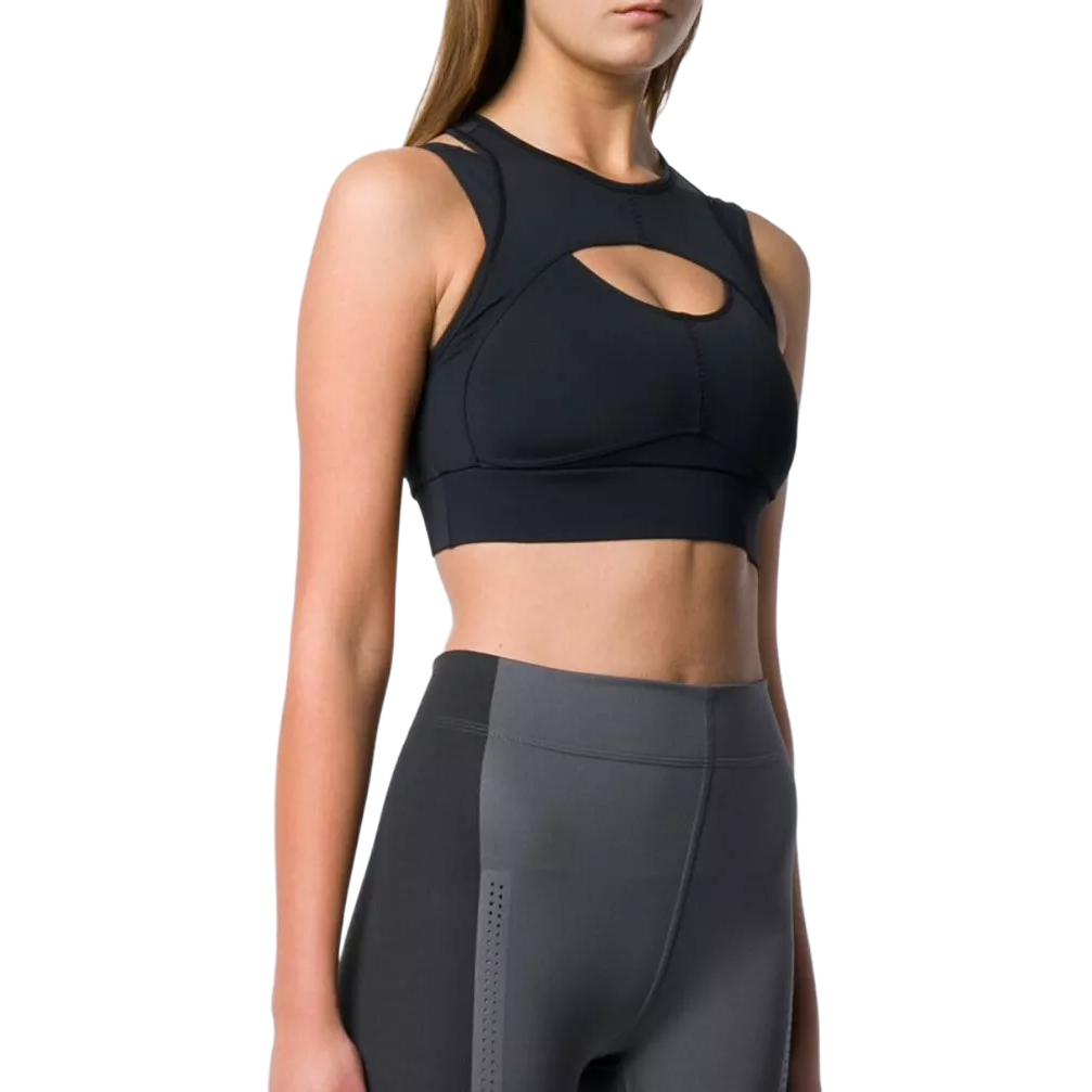 Adidas Коллаборация Stella McCartney Однотонный Дышащий Удобный Спортивный Бюстгальтер с Круглым Вырезом Женское Белье Черный DW9550