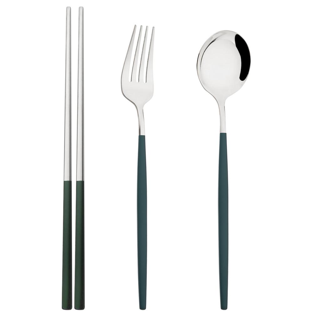 Зеркало, ложка, вилка, палочки для еды, набор посуды, 3 шт., столовая посуда из нержавеющей стали, золотой западный набор столовых приборов, кухонные принадлежности для ужина