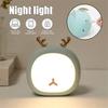 Cute LED Pet Night Lights for Kids Deer Rabbit Nursery Table Lamp 3 Brightness Dimmable USB Rechargeable Bedside Light Baby Gift