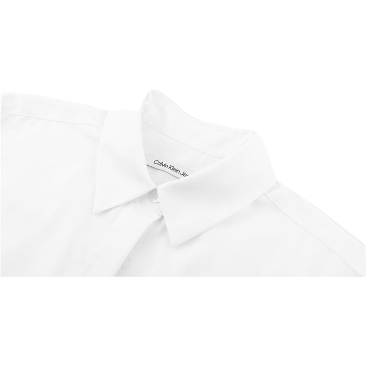 Calvin Klein Жаккардовая тканая лента, модная универсальная рубашка с коротким рукавом, женские топы, цвет Moonlight-White J223334-YAF