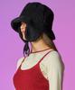 KOLEAT [С подкладкой из флиса] Уютная веганская шапка-ведро из искусственной овчины [Черная]