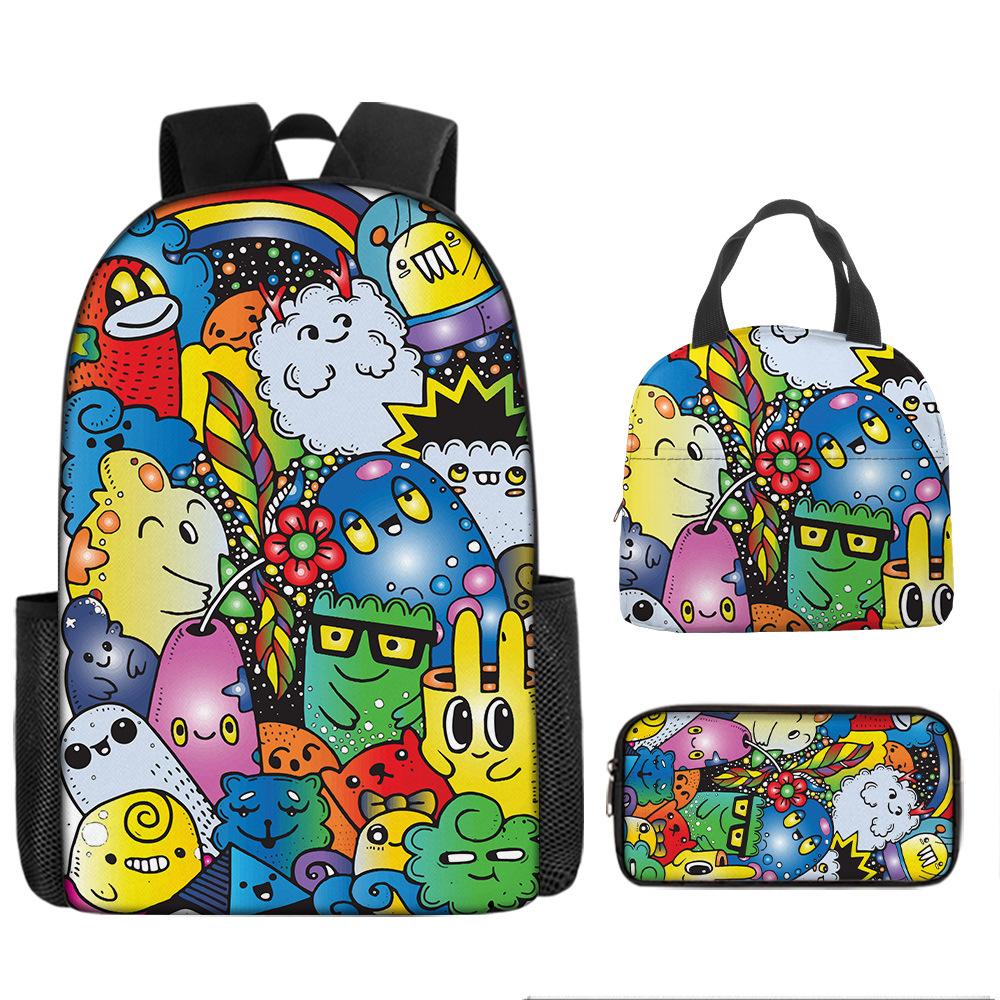 Class Garden Cartoon Primary and Secondary School School Bag Children's Backpack Backpack Three-piece Set