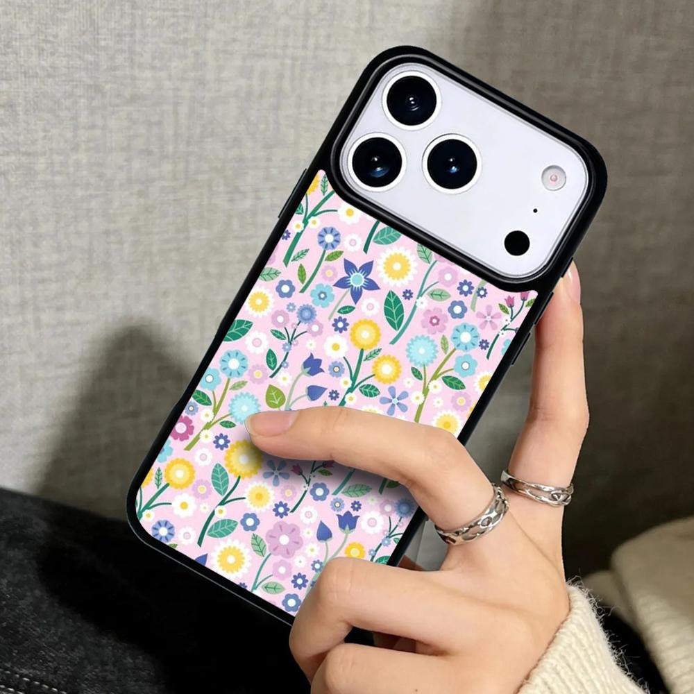 Capa Case for iPhone 17 Air 16 Pro Max 15 Plus 11 13 Mini 14 12 Back Phone Cover Cute Flower