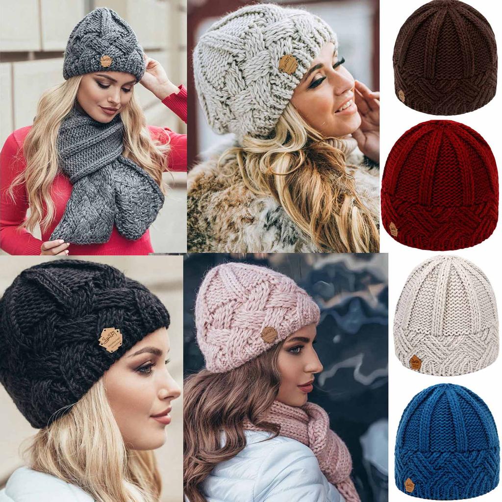 (Joy choose)Women Fashion Keep Warm Winter Hats Knitted Wool Hemming Hat