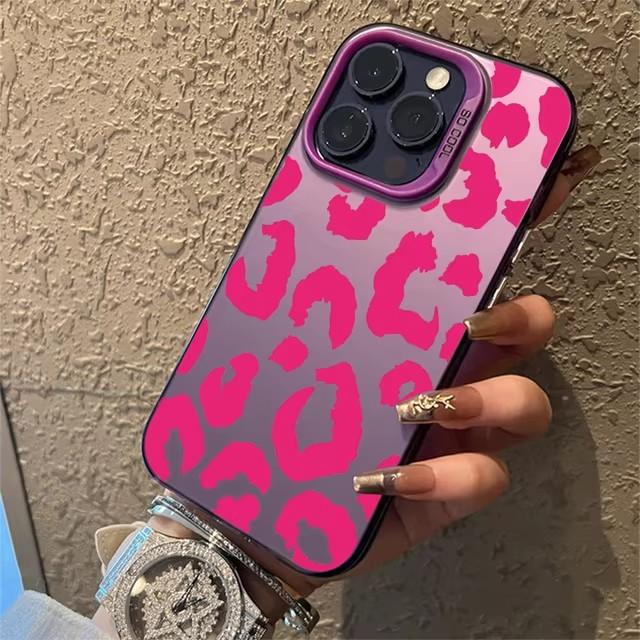 Чехол для iPhone 16 Леопардовый принт Гальваническое серебро Чехол для телефона для iPhone 11 12 13 14 15 Pro Max 17 Air 16E 7 8 Plus SE2 Чехол
