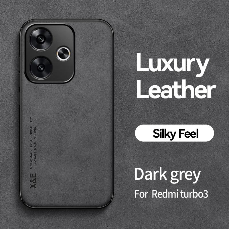 For Xiaomi Poco F6 5G Case Car Magnetic Holder Silicone Back Cover for Poco F6 F 6 6F PocoF6 5G 6.67" Leather Texture Cases