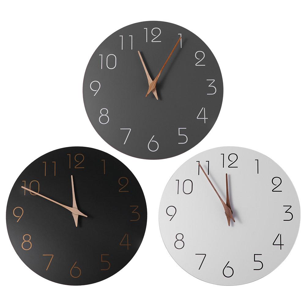 Современные настенные часы 10 дюймов Минималистичный стиль Бесшумные Цифровые часы Подвесные Круглые часы с циферблатом Спальня