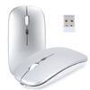 Wireless Mouse 2.4G Rechargeable USB Wireless Gaming Mouse with LED Colorful LightSilver