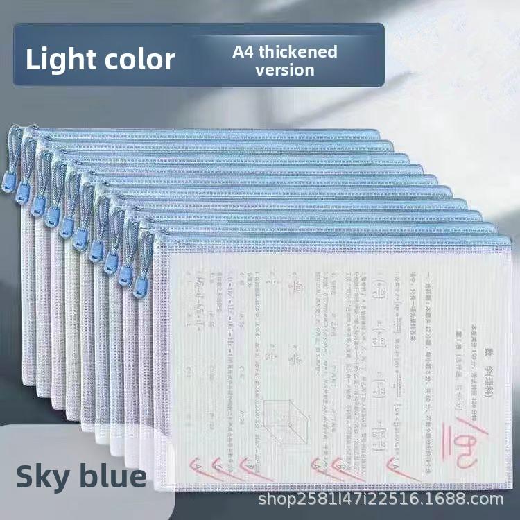 10PCS Zipper Mesh Bags A4/A5 Plastic Zipper Bags For Organizing Zipper Mesh Bags Waterproof Clear Travel Bags Office Supplies Document