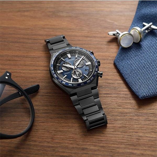 Citizen CB5967-66L ( Часы ATTESA ACT Line Black Titanium Series с питанием от солнечной батареи Eco-Drive с радиоуправлением Direct Flight)