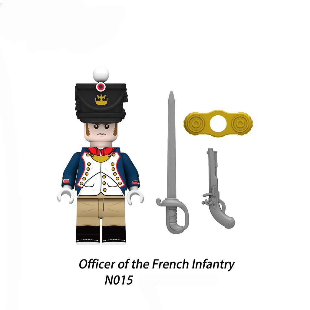 Наполеоновские войны, военные солдаты, строительные блоки, WW2, мини-фигурки, французские, британские, стрелковые винтовки, оружие, игрушки для детей