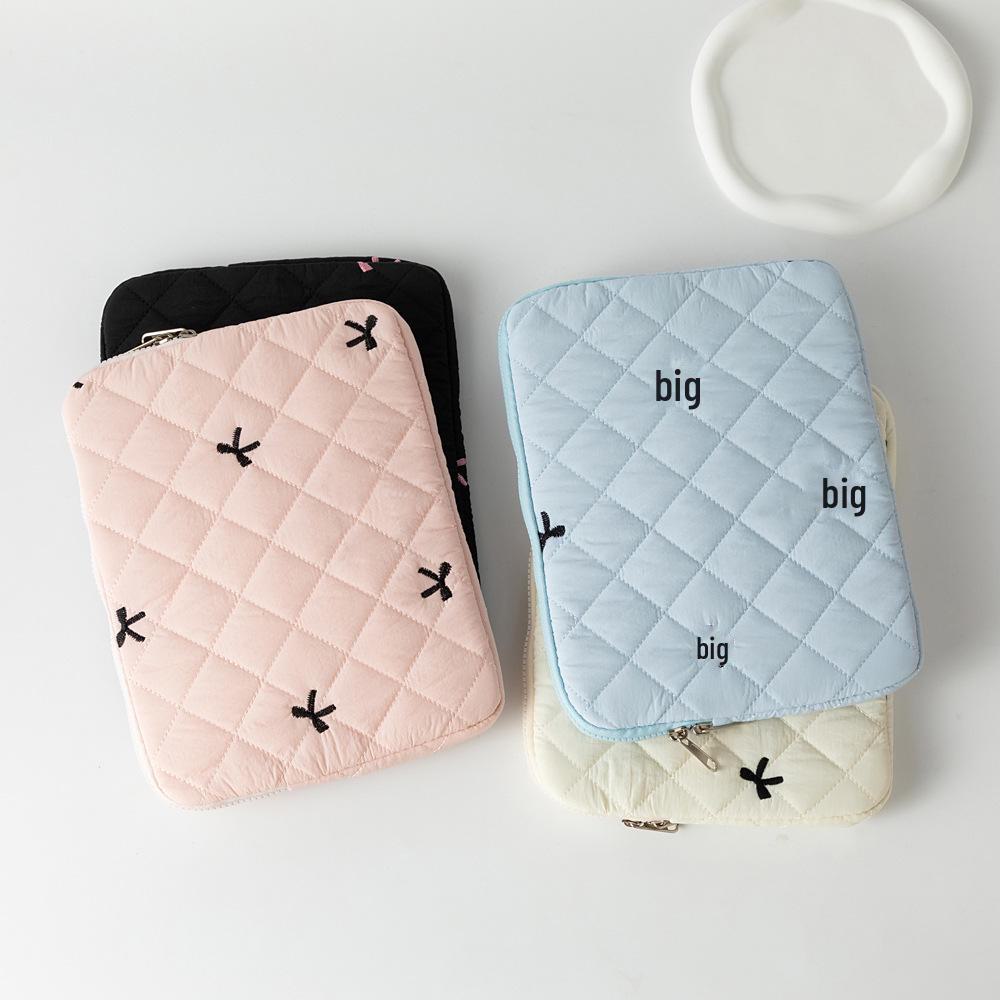 Korean Diamond Embroidery Bow Notebook Storage Bag (11/13/15 Inch)