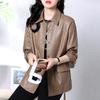 Versatile Leather Jacket Women's Short Sheepskin Jacket Blazer Motorcycle Casual Spring New Style