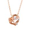 Красавица и Чудовище Танцующий Камень Дисней Стерлинговое Серебро Кубический Цирконий Розовый Ожерелье, Принцесса, Серебро, Цирконий, Сердце, Роза, Золото, DISS008PG, Женское