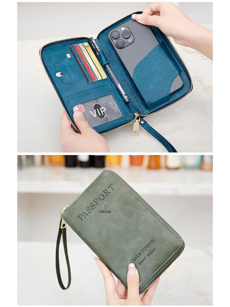 2024 RFID Travel Passport Holder & Ticket Organizer - Multifunctional Zipper Document Bag