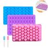 Silicone Gummy Bear Molds Mini Candy Mold for Kids with Droppers Dinosaur Heart Donut Shapes Easy Release Cake Mold