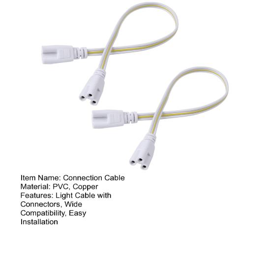 2 шт. Соединительный кабель для светодиодной лампы 3-контактный ПВХ пластик Медный провод Кабель Светодиодная трубка Встроенный 3-контактный разъем папа-мама для светодиодной люминесцентной