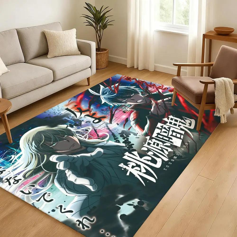 Tougen Anki Dark Demon of Paradise Thickened Absorbent Non-Slip Floor Mat Bedroom Living Room Door Mat Flannel Rug