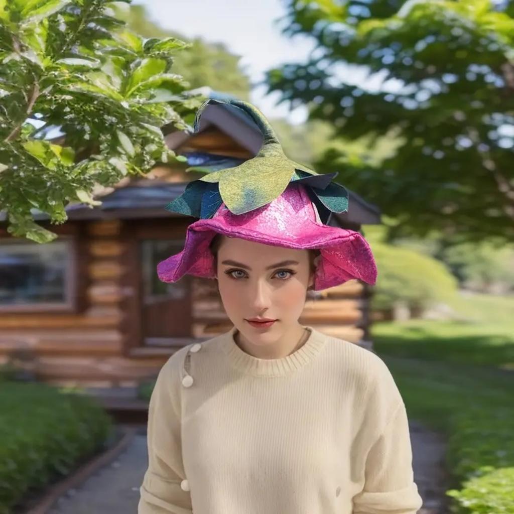 1 шт. Шляпа ведьмы с цветком ипомеи для женщин, уникальный взрослый аксессуар для костюма на Хэллоуин для вечеринок, косплей-мероприятий, шикарный дизайн, цветочная декорация