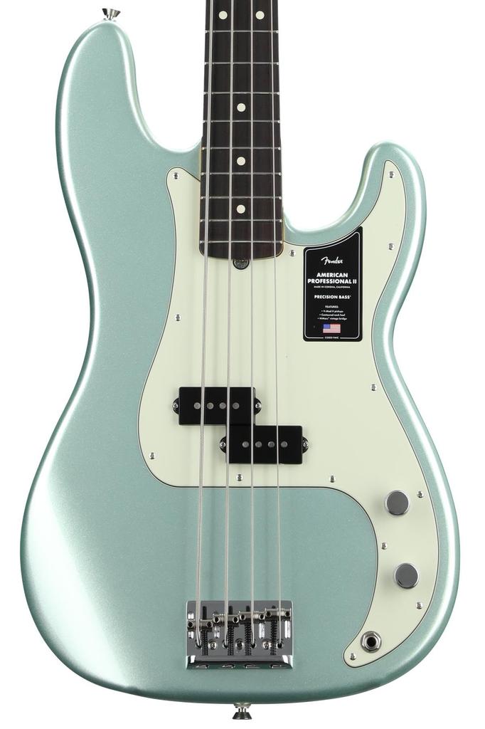 Fender Electric Bass American Professional II Precision Rosewood Mystic Surf Green Full Bass®, Fingerboard,