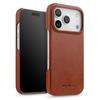 MELKCO For iPhone 17 Pro Max Case Compatible with MagSafe Waxy Genuine Cow Leather PC Phone Back Cover