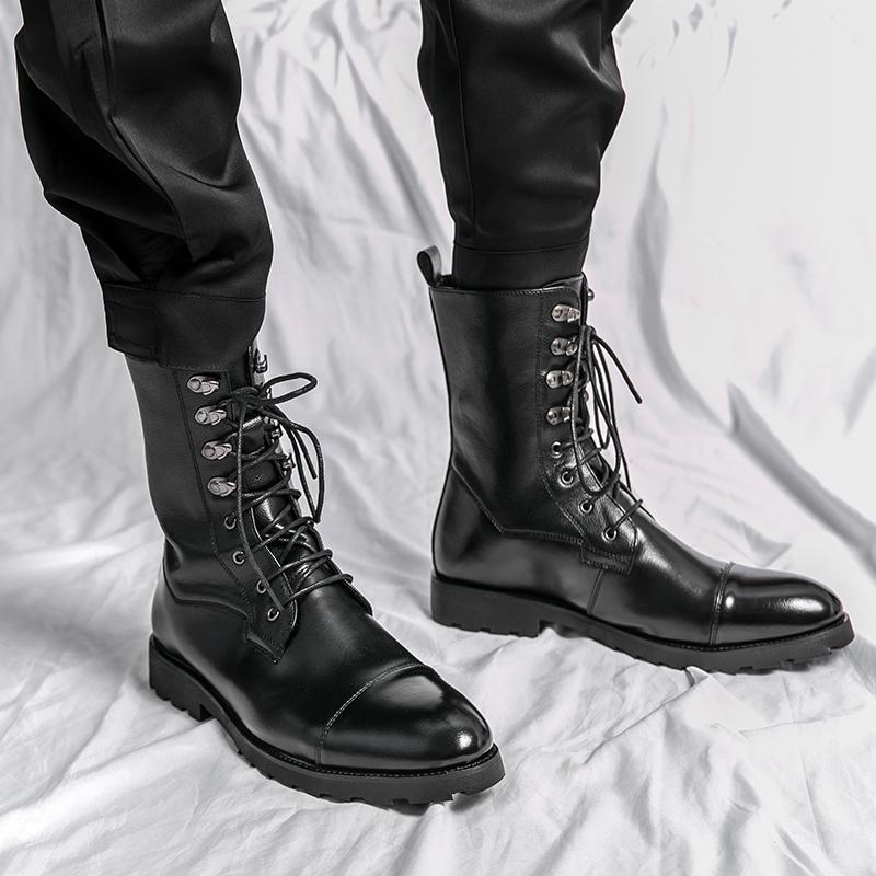 Fashion Casual Men's Long Boots Trendy New Designer Styles Leisure Business Party Office Outdoor Motorcycle Black Brown Plus Size Shoes