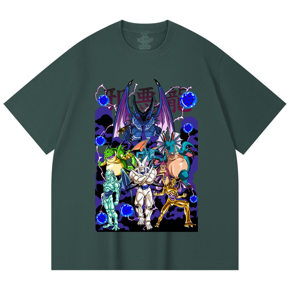 230 г/м² 100% хлопок Dragon Ball V38 Принт с драконами Унисекс Тяжелая хлопковая футболка