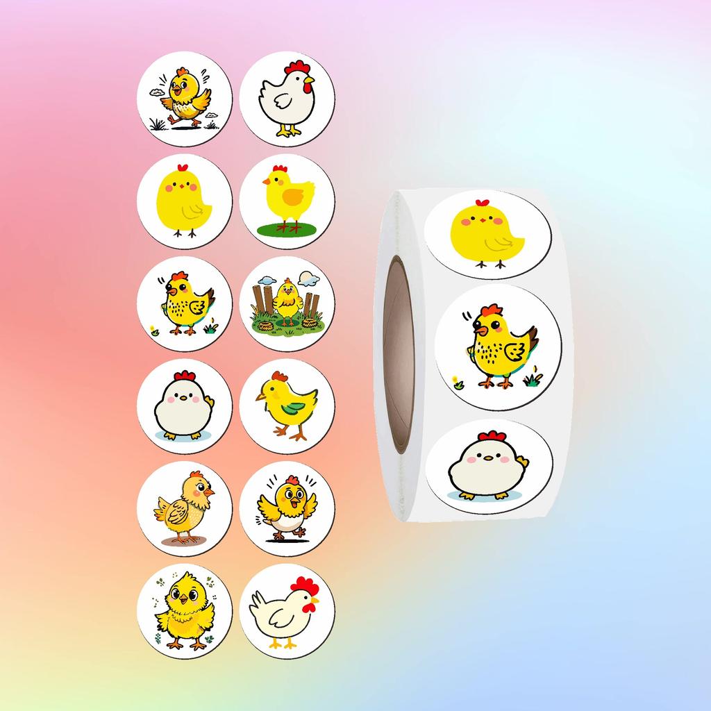 500 Stickers/roll, Cartoon, Cute Chick, Stickers, Children's Reward Encouragement Stickers, Creative, Decorative Sealing Stickers