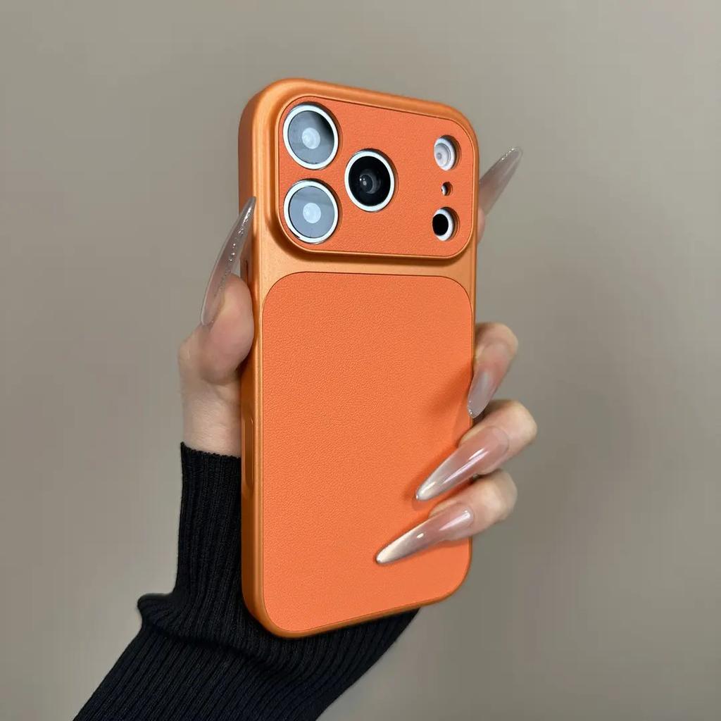 Деловой однотонный чехол с текстурой кожи для iPhone 17 Air 16 15 14 Plus 13 Pro Max, матовый, противоударный, с защитой объектива