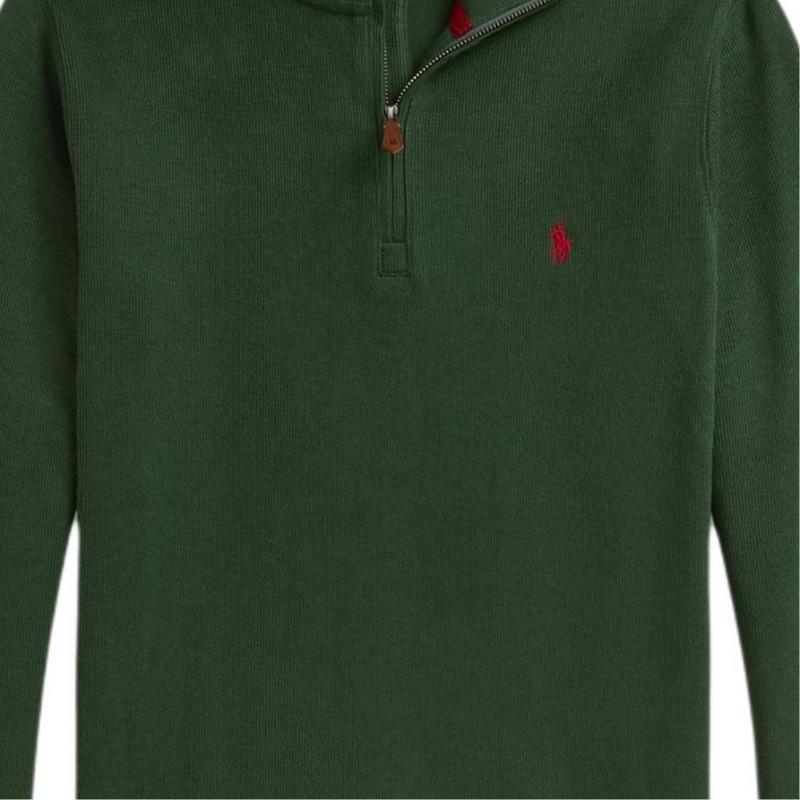 Ralph Lauren Толстовка FW25 Однотонная с молнией на четверть Длинный рукав Детская 323953023-011