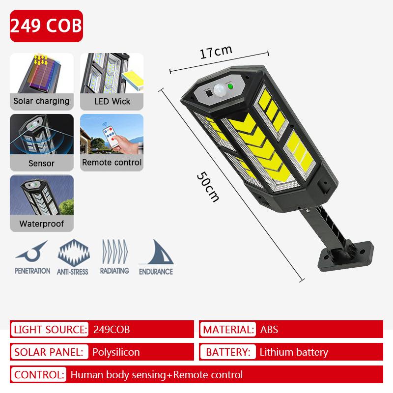 20000LM High-power LED Solar Lamp Motion Sensor with 3 Modes IP65 Waterproof Solar Street Light Porch Courtyard Outdoor Lighting