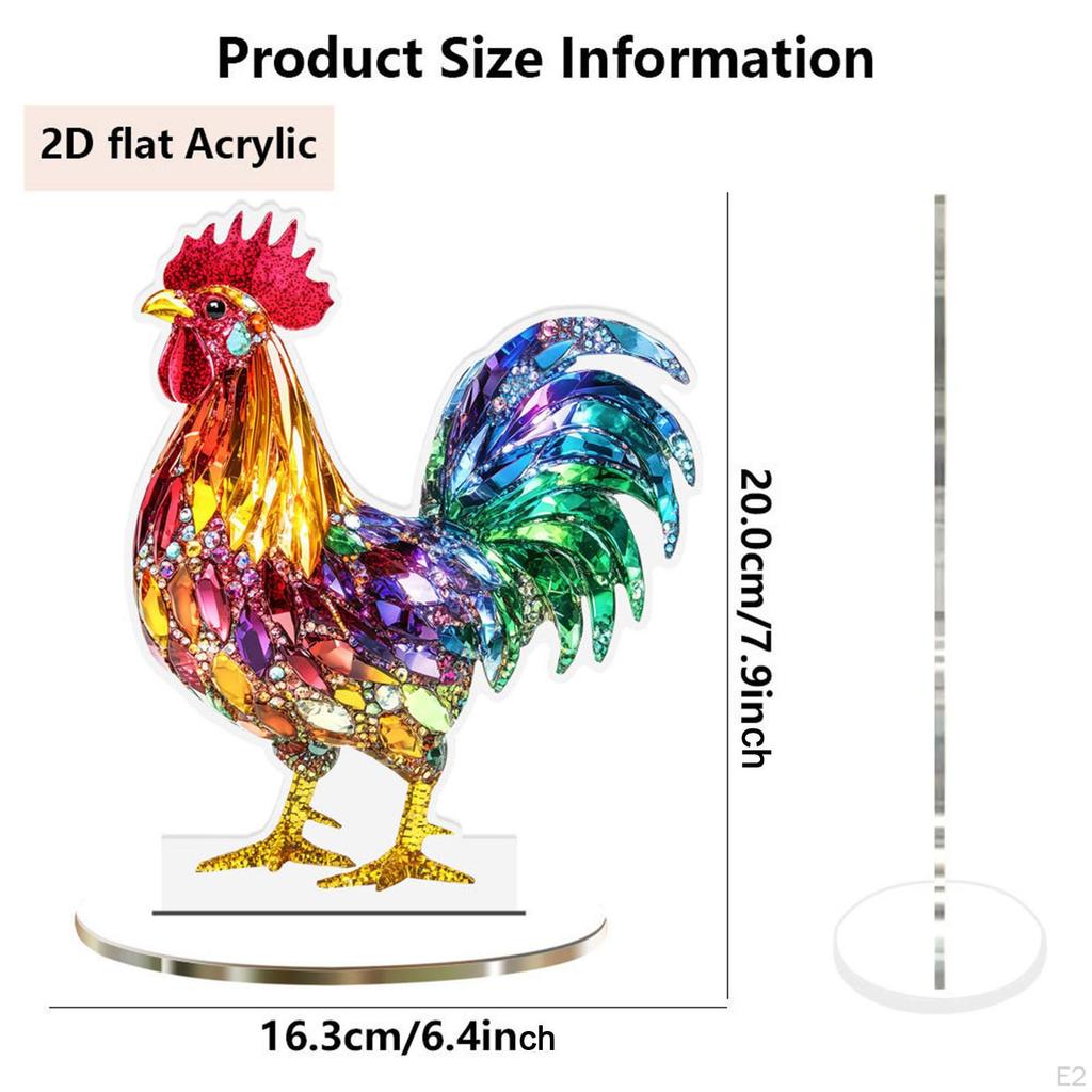 2D Плоский Цветной Петух Печать Настольный Знак Аксессуар Универсальный 6.4x7.8 дюймов
