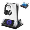 PS5 Compatible Vertical Stand In PhyiFlbey PS5 Controller Charging Stand with RGB Atmosphere Light and 3 Wind Speed PS5 Portal 3 Units Simultaneous