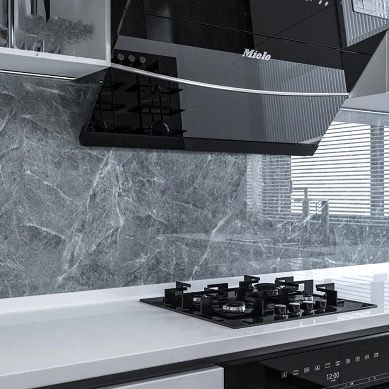 80cm Self-adhesive Kitchen Cabinets Wallpaper Rolls for Walls PVC Waterproof Marble Wall Stickers Vinyl Contact Paper Home Decor