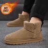 Мужские зимние ботинки, хлопковая обувь для пожилых, высокие, с мехом, мужские ботинки, зима 2024, новые плюшевые теплые меховые ботинки для мужчин